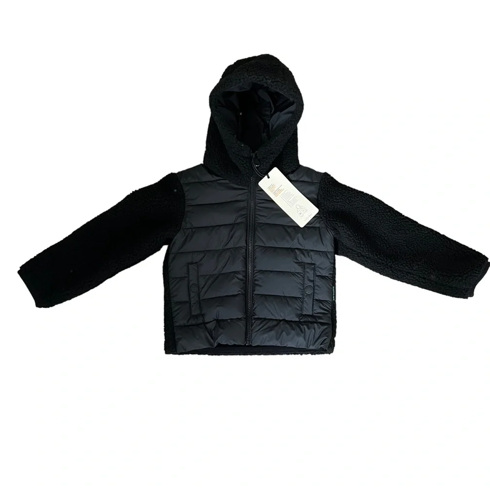 Save The Duck Kids' Derik Hooded Recycled Puffer Jacket In Black Size 4
